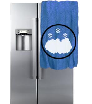 Намерзает снег, лед на стенке : холодильник Sharp